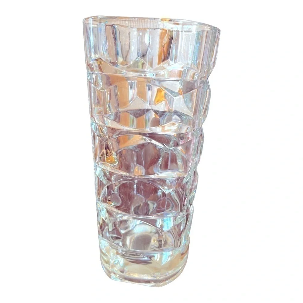 CRYSTAL glass vase, vintage, marked France, beautiful!